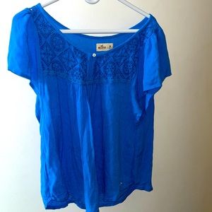 Hollister capped sleeves Bright Blue Shirt